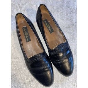 Jonathan Richards Dress Shoes Men’s Size 9.5 Medium Black Leather Slip On Formal